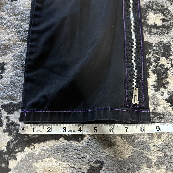 TRIPP NYC Daang Goodman Black & Purple Wide Leg Cargo Womens Size 1 Pants - Picture 9 of 9